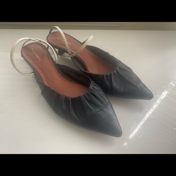 Reformation Sabrina Ankle Wrap Kitten Heel Mule 6.5 - Picture 5 of 5